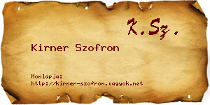 Kirner Szofron névjegykártya